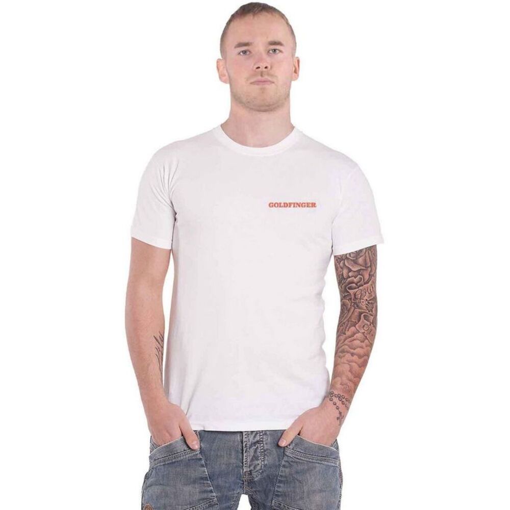 James Bond Unisex Adult Goldfinger Profile T-Shirt / White